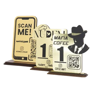 استند QR رومیزی کافه و بارکد