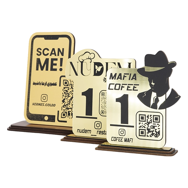 استند QR رومیزی کافه و بارکد